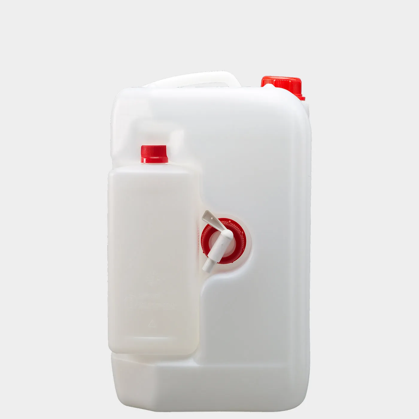 Stapelkanister KOMBI UN, 10 l mit Rechteckflasche 1000 ml